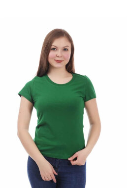 Светло-зелёная женская футболка с лайкрой